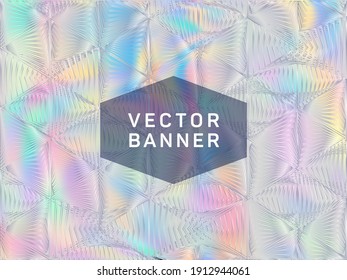 Blinking banner fluid holographic gradient vector design. Abstract graphic design elements. Psychedelic fluid neon holographic background for banner.
