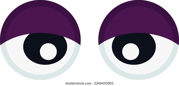 blinking eyes flat style design vector illustration isolated on white background. Funny, professionally eyeballs for puppets and jokes.