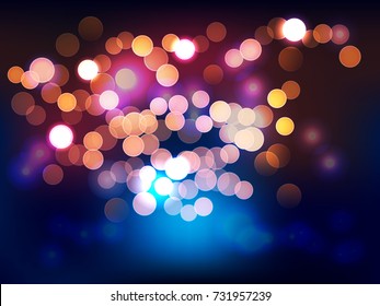 Blinking light in night. Vector background.