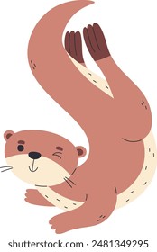 Blinking Otter Animal Vector Illustration