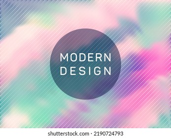 Blinking poster glitch holographic vector layout design. Liquid abstract blur splashes backdrop. Glowing glitch hologram gradient background for poster.