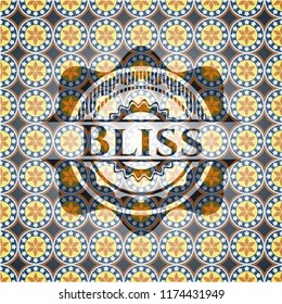 Bliss arabesque style emblem. arabic decoration.