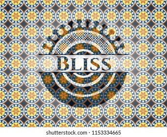 Bliss arabic emblem background. Arabesque decoration.