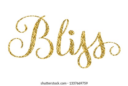 BLISS gold glitter hand lettering banner