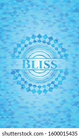 Bliss realistic sky blue mosaic emblem