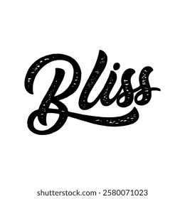 bliss text on white background.