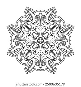 Blissful Beautiful mandala coloring book page. Easy Mandala Coloring Book Pages for Adults to Relax, Experiences Give Relief. Resizeable Vector File