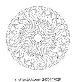 Blissful Floral Creativity Mandala Coloring Book Page for kdp Book Interior. Peaceful Petals, Ability to Relax, Brain Experiences, Harmonious Haven, Peaceful Portraits, mandala design.