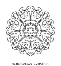 Blissful floral creativity mandala coloring book page. Easy Mandala Coloring Book Pages for Adults to Relax, Experiences Give Relief. Resizeable Vector File