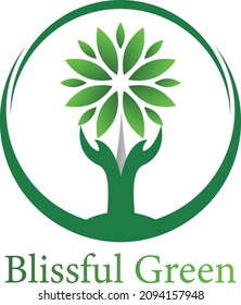 Blissful Green Nature Logo Design