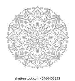 Blissful Kids Mandala Coloring Book Page for kdp Book Interior. Peaceful Petals, Ability to Relax, Brain Experiences, Harmonious Haven, Peaceful Portraits, Blossoming Beauty mandala design.