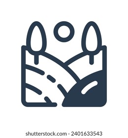 Blissful Meadow Vector Icon Illustration for Open Field Tranquility