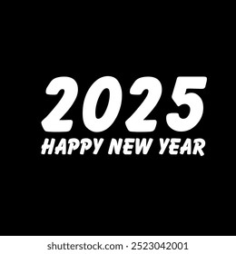 Blissful New Year 2025 text plan. Front of business journal for 2025 with wishes. Leaflet plan format, card, flag. Vector representation. Disconnected on white foundation. 