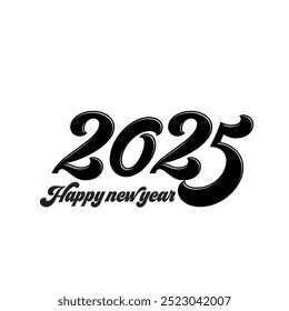 Blissful New Year 2025 text plan. Front of business journal for 2025 with wishes. Leaflet plan format, card, flag. Vector representation. Disconnected on white foundation. 