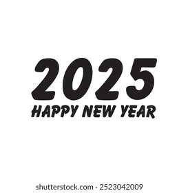 Blissful New Year 2025 text plan. Front of business journal for 2025 with wishes. Leaflet plan format, card, flag. Vector representation. Disconnected on white foundation. 