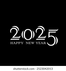 Blissful New Year 2025 text plan. Front of business journal for 2025 with wishes. Leaflet plan format, card, flag. Vector representation. Disconnected on white foundation. 