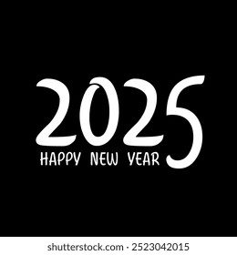 Blissful New Year 2025 text plan. Front of business journal for 2025 with wishes. Leaflet plan format, card, flag. Vector representation. Disconnected on white foundation. 