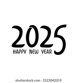 Blissful New Year 2025 text plan. Front of business journal for 2025 with wishes. Leaflet plan format, card, flag. Vector representation. Disconnected on white foundation. 