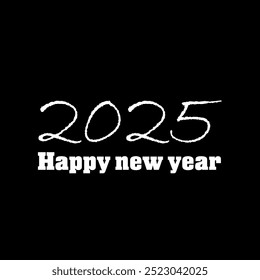 Blissful New Year 2025 text plan. Front of business journal for 2025 with wishes. Leaflet plan format, card, flag. Vector representation. Disconnected on white foundation. 