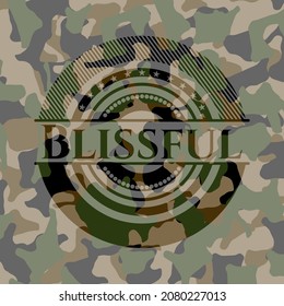 Blissful en textura de camo. Ilustración vectorial. Detallado. 