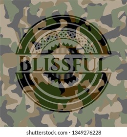 Blissful on camouflage texture