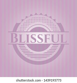 Blissful realistic pink emblem. Vector Illustration. Detailed.