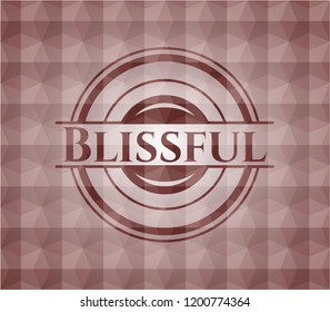 Blissful red seamless geometric pattern emblem. Seamless.