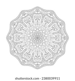  Blissful spheres adult mandala coloring book page for kdp book interior. Peaceful Petals, Ability to Relax, Brain Experiences, Harmonious Haven, Peaceful Portraits, Blossoming Beauty mandala design.