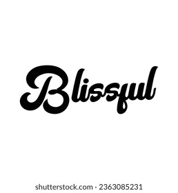 blissful text on white background.