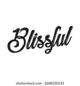 Blissful text on white background.