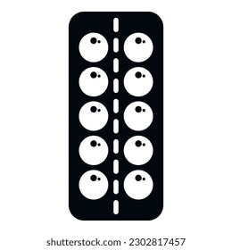 Blister drops icon simple vector. Sore remedy. Drop candy