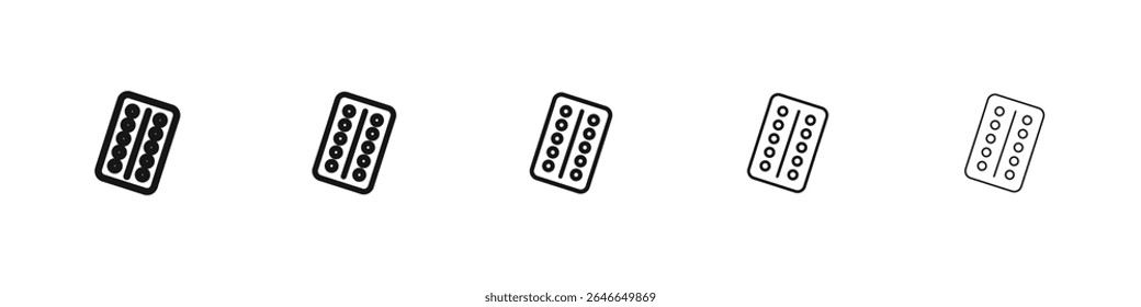 Blister drug pack icon black and white vector sign