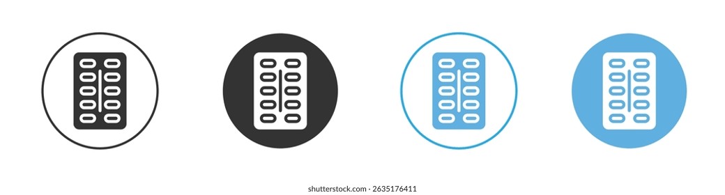 Blister drug pack icon Editable flat style, illustration icons