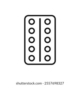 Blister drug pack icon Isolated flat vector in outline