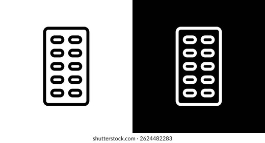 Blister drug pack icon. Logotype vector set