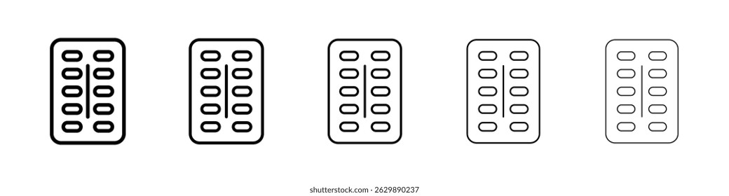 Blister drug pack icon Simple thin line flat symbol