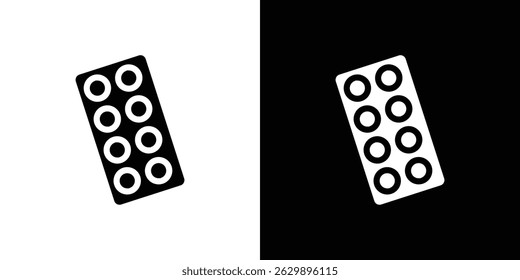Blister drug pack icon in solid flat trendy design style.