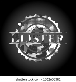 Blister on grey camo pattern