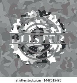 Blister on grey camouflage pattern