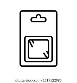 Blister pack line icon. Vector isolated element. Editable stroke.