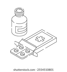 Blister pack with orange tablets for medication