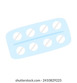 Blister pack with pills, medicine illustration