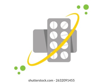 Blister pack of pills with orbit