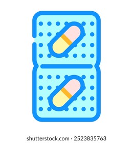 Blisterpackung Kunststoff-Paket Farbe Symbol Vektor. Blisterpackung Plastikverpackungszeichen. einzelne Symbolgrafik