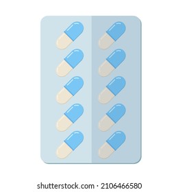 blister with pills flat style for medicine and healthcare design