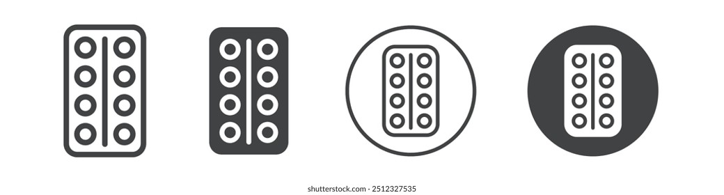 Blister pills icon Vector logo outline