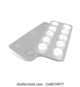  blister with pills vector illustration