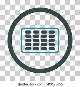 Blister vector icon. Illustration style is a flat iconic bicolor soft blue symbol on a transparent background.