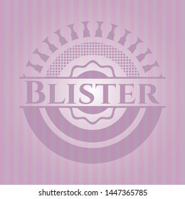 Blister vintage pink emblem. Vector Illustration. Detailed.