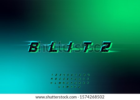 blitz. Abstract technology futuristic alphabet font. digital space typography vector illustration design